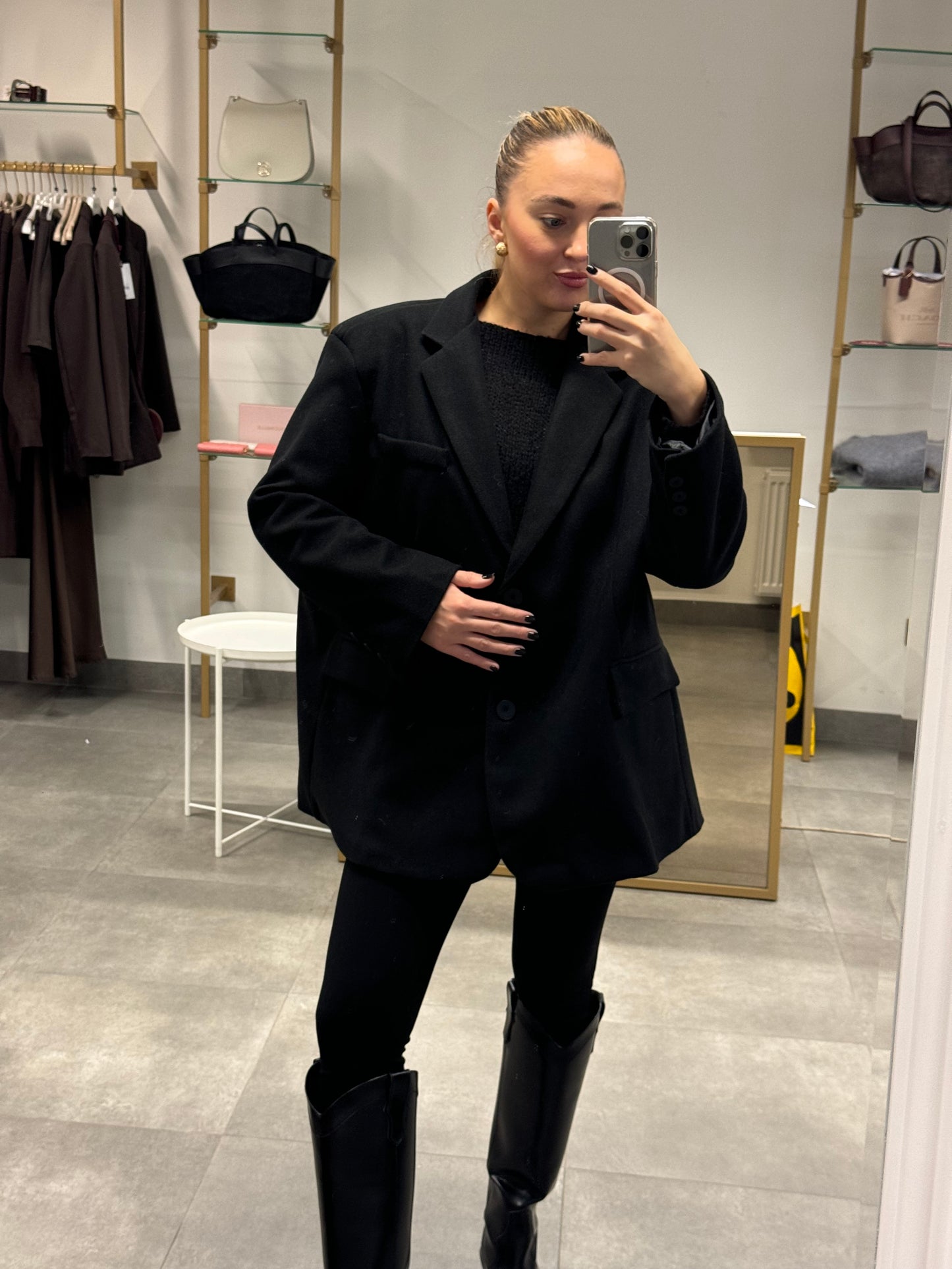 Oversize švarkas su vilna