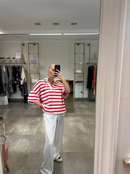 Dryžuota polo tipo palaidinė